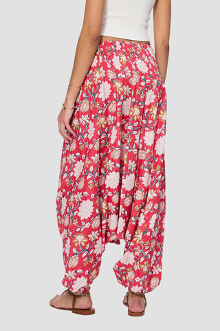 Pantaloni alla turca 2 in 1 - Beige, rosso e rosa