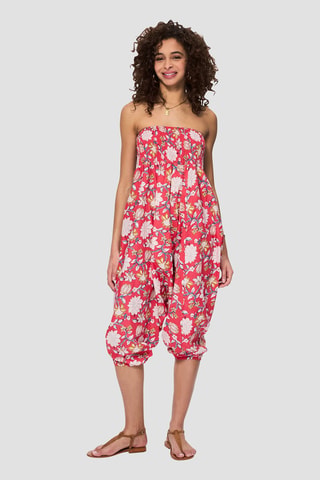 Pantaloni alla turca 2 in 1 - Beige, rosso e rosa