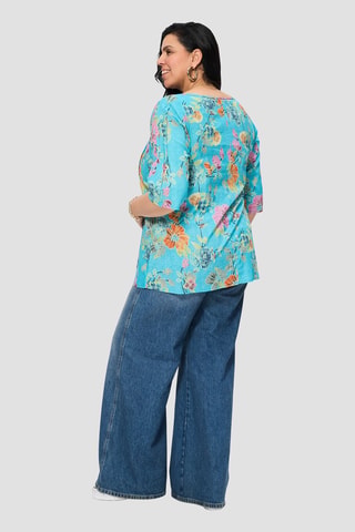 Blusa - Blu, verde e arancione