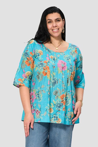 Blusa - Blu, verde e arancione