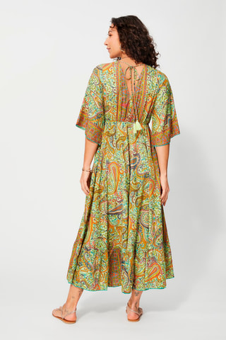 Abito midi - Blu, verde e arancione