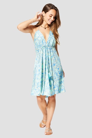 Abito a campana - Beige e blu