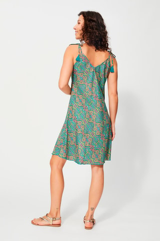 Abito a trapezio - Blu, verde e giallo