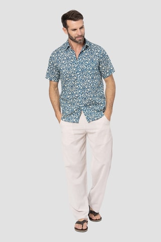 Camicia regular - Blu e bianco