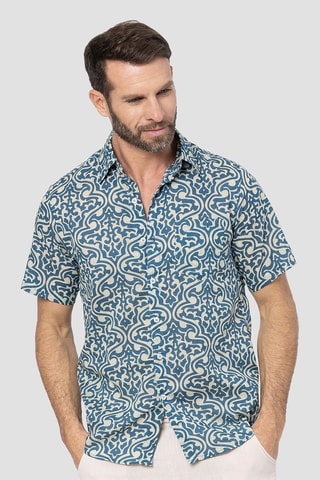 Camicia regular - Blu e bianco