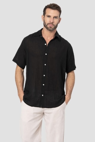 Camicia regular - Nero