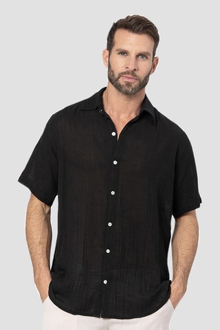 Camicia regular - Nero