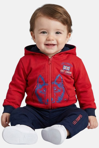 Sudadera con capucha y pantalón - Lee Cooper - Rojo