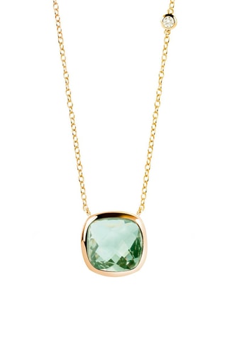 Ketting - Geelgoud, Diamant en Amethist