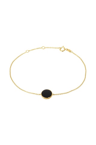 Armband - Geelgoud en Onyx