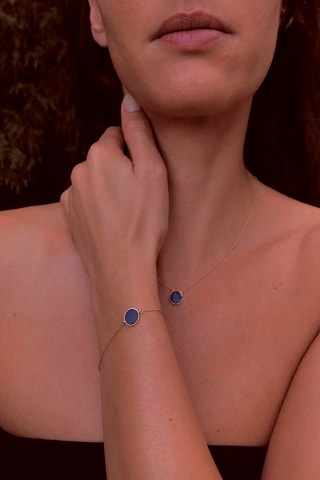 Armband - Geelgoud en Onyx