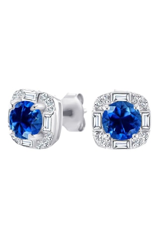 Oorbellen Witgoud, Diamanten, Saffieren en Topazen