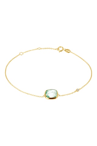 Armband - Geelgoud, Diamant en Amethist