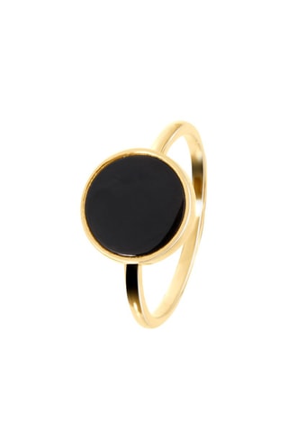 Anillo - Oro amarillo y ónice