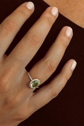 Anillo - Oro amarillo, diamantes y amatista