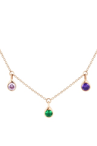 Ketting - Roségoud, topaas, rozenkwarts, onyx, amethist en citrien