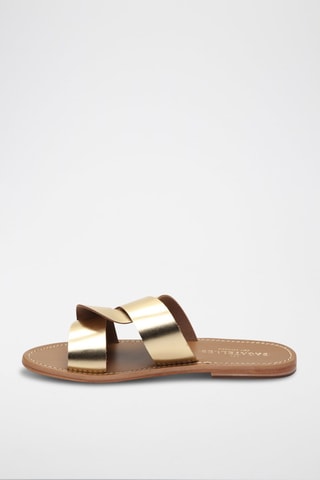 Mules em couro Aditri - Dourado