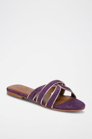 Mules em nobuck Myrtice - Violeta e dourado