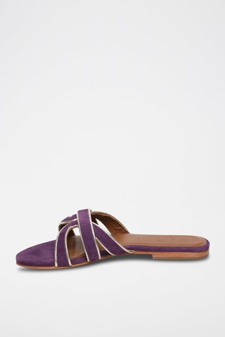 Mules em nobuck Myrtice - Violeta e dourado