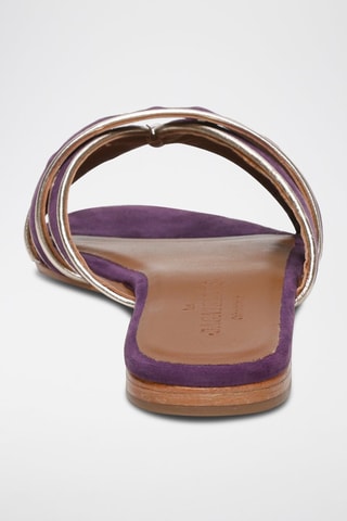Mules em nobuck Myrtice - Violeta e dourado