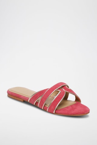 Mules em nobuck Myrtice - Rosa e dourado