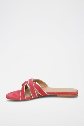 Mules em nobuck Myrtice - Rosa e dourado
