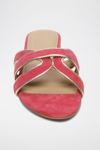 Mules em nobuck Myrtice - Rosa e dourado