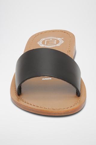 Mules em couro York - Preto