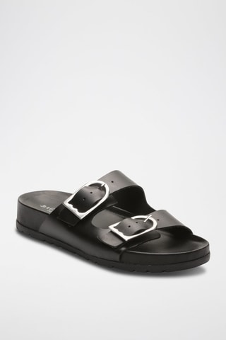 Mules em couro Aishani - Preto