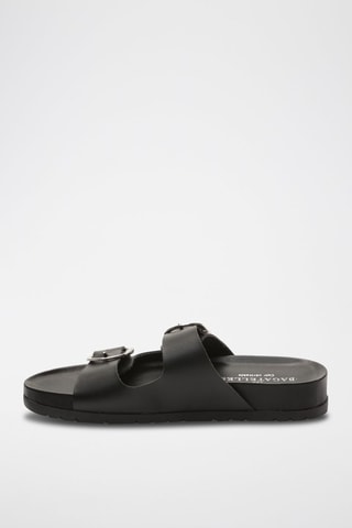 Mules em couro Aishani - Preto
