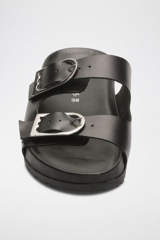 Mules em couro Aishani - Preto