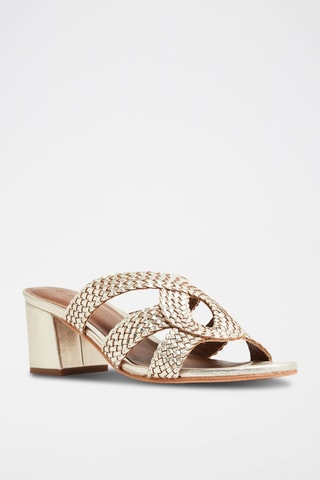 Mules de salto em couro de cabra Gurnoor - Dourado