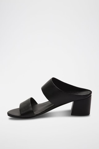 Mules de salto em couro nappa Gina - Preto