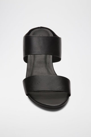 Mules de salto em couro nappa Gina - Preto
