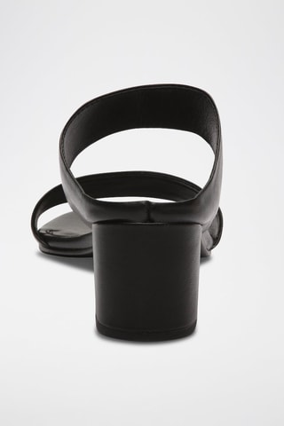 Mules de salto em couro nappa Gina - Preto