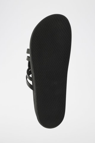 Mules em couro Crema - Preto