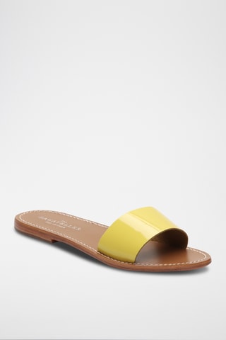 Mules envernizadas em couro York - Amarelo