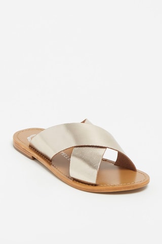 Mules em couro Lima - Dourado
