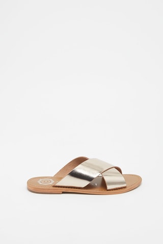 Mules em couro Lima - Dourado