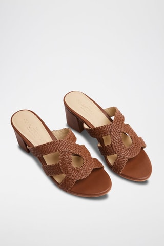 Mules de salto em couro de cabra Gurnoor - Camel