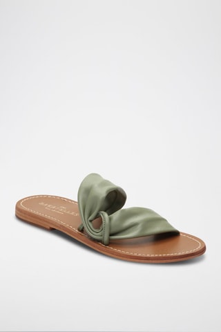 Mules em couro Chicory - Verde e castanho