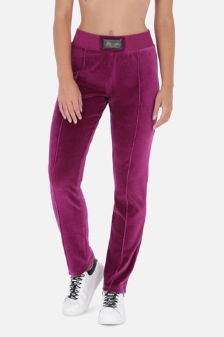 Velours Broek Hoge Taille - Paars - Paars