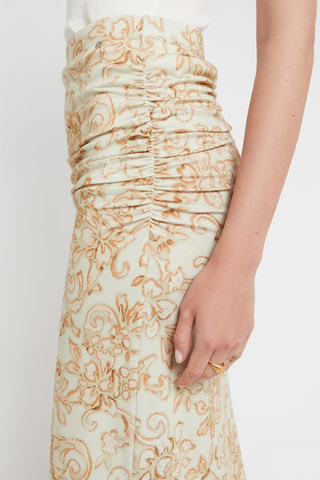 Jupe fourreau taille haute - Beige