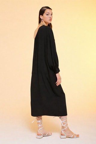 Robe asymétrique en soie - Noir