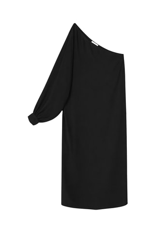 Robe asymétrique en soie - Noir