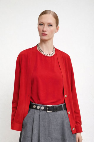 Gilet et top en soie - Rouge