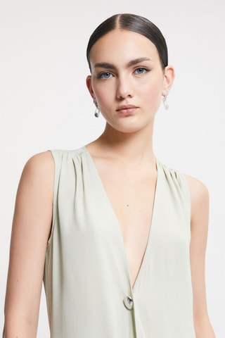 Robe midi en soie - Vert clair