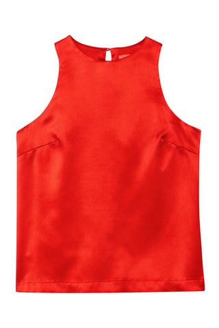 Top satiné - Rouge