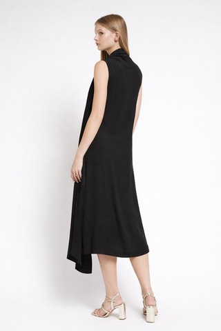 Robe midi en soie - Noir