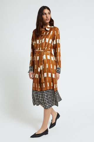 Robe midi - Marron